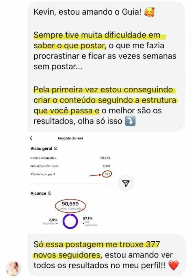 A alt: Resultados do perfil e seguidores no Instagram de Kevin Sartori.
